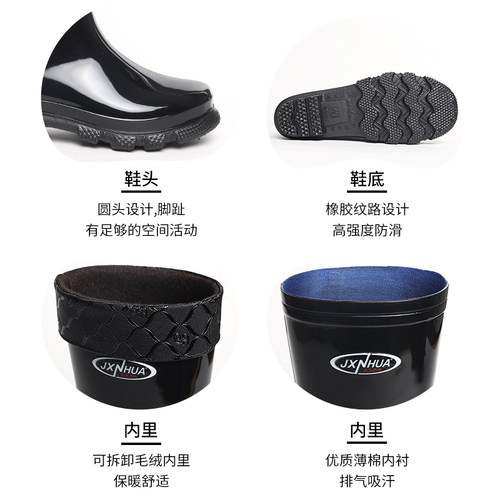 中筒雨鞋男女士短筒雨靴水靴高筒男低帮水鞋防水胶套鞋防滑牛筋底