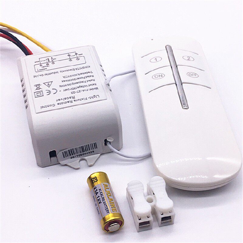 无线遥控开关分段220V二路两路电灯LED吸顶灯摇控器穿墙带延现货