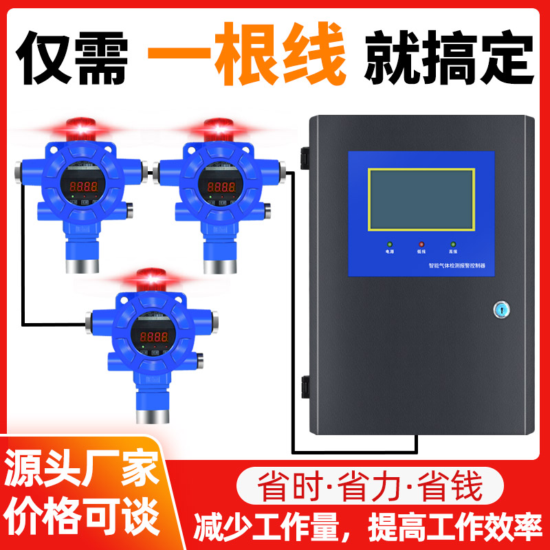 推荐中安总线工业可燃气体探测报警器商用天然气液化气有毒气体检