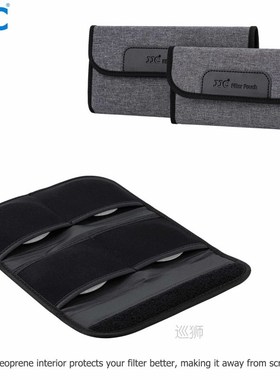 4 Slots Camera Lens Filter Case Foldable Pouch Holder Storag