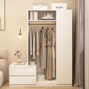 床头柜挂衣架一体落地卧室带抽屉多功能衣帽架柜子床边置物架靠墙