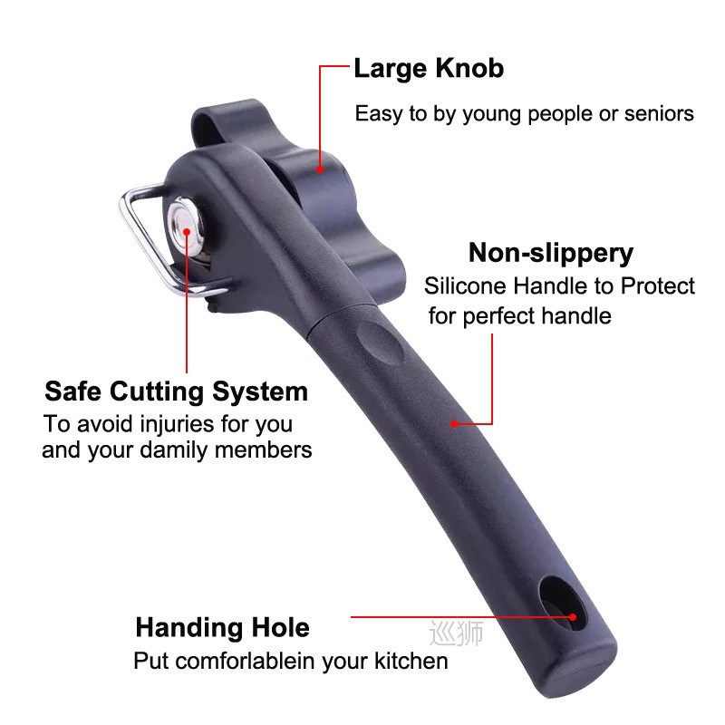 Stainless Steel Can Tin Opener Safety Hand-Actuated Can Open