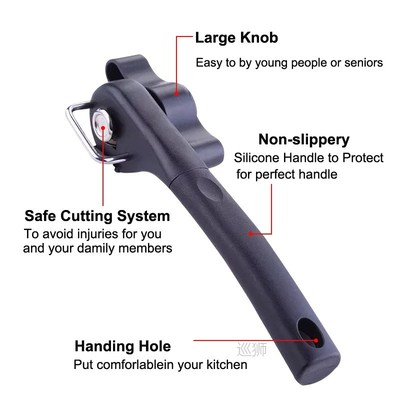 Stainless Steel Can Tin Opener Safety Hand-Actuated Can Open