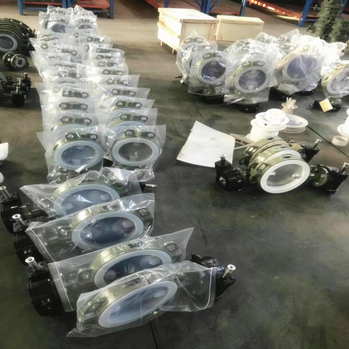 铸钢全衬四氟涡轮对夹蝶阀D371F46-10/16C耐酸碱腐蚀高温蝶阀开关