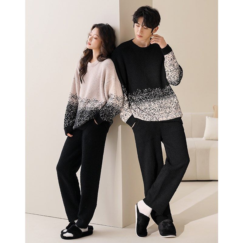 2024新款情侣睡衣秋冬季加厚保暖半边绒家居服高级感珊瑚薄绒套装,女士内衣/男士内衣/家居服,睡衣/家居服套装,淘宝优惠券,粉丝福利购,淘宝优惠卷