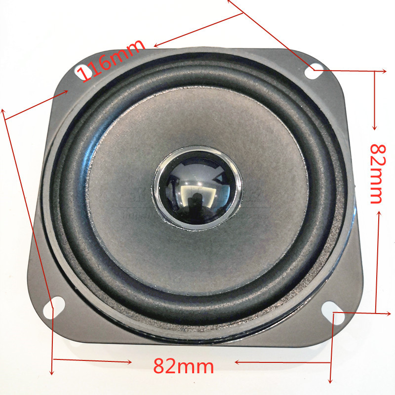 4R10w 直径4寸 黑色10.2cm 102MM方形60磁铁蓝牙音响喇叭扬声器个
