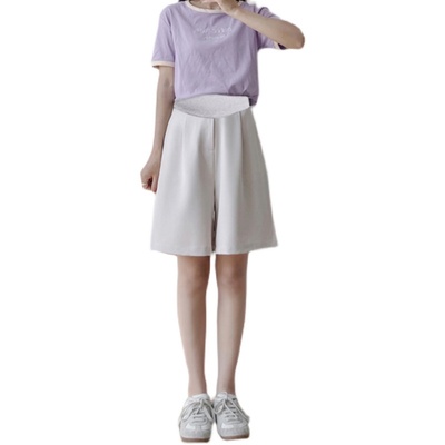 孕妇短裤女夏外穿西装裤阔腿五分时尚打底裤子安全夏季薄款春夏装