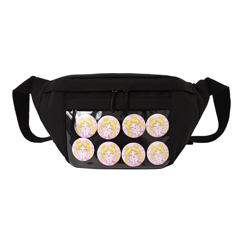 日系痛包小食量户外拉炼单肩包学生百搭通勤斜挎包小X众设计感胸