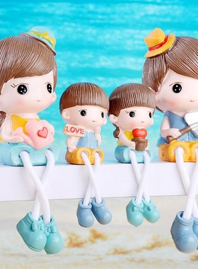 一家四口家居工艺品摆件简约现代客厅酒柜装饰房间小饰.品摆设创