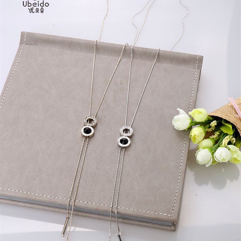 项链女长款挂件秋冬百搭韩版时尚气质简约水晶流苏挂链装饰毛衣链