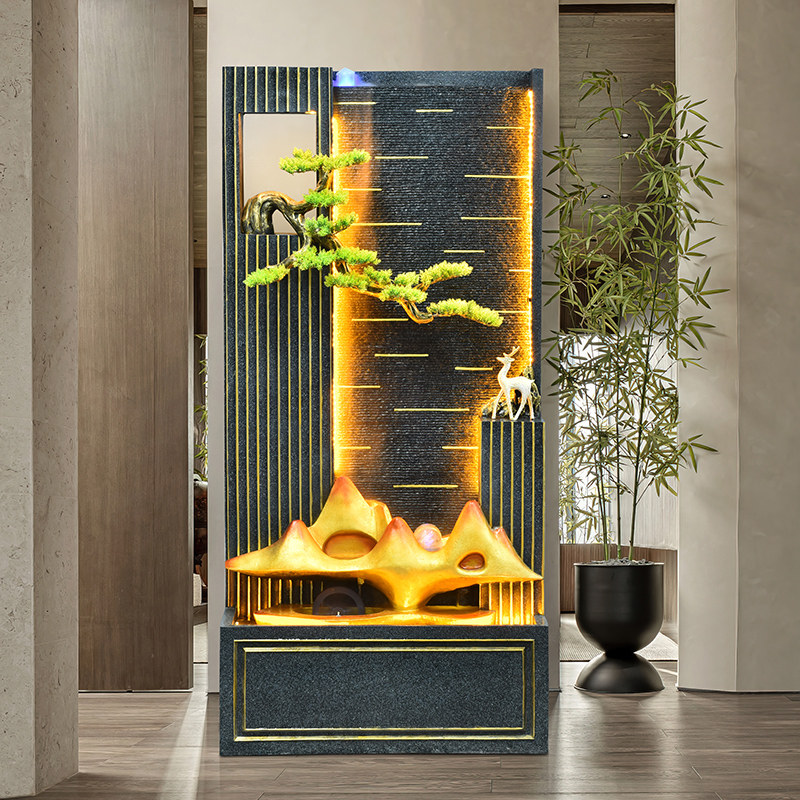 中式庭院假山流水生财喷泉水幕墙屏风循环水摆件客厅玄关造景装饰,家居饰品,流水摆件,淘宝优惠券,粉丝福利购,淘宝优惠卷