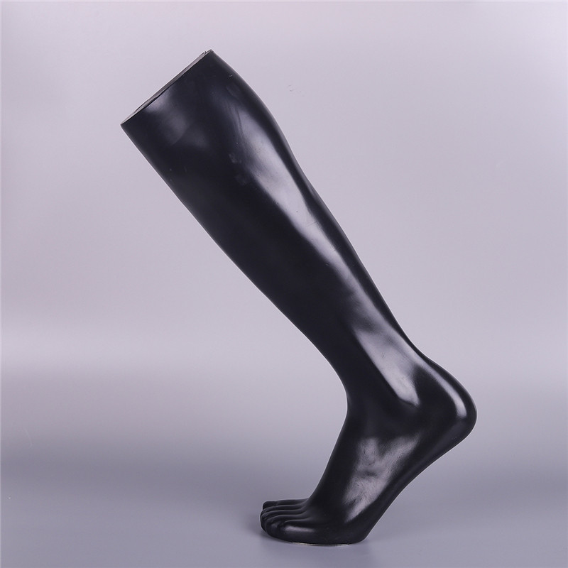 新款运动足球袜模士中腿中筒袜脚模足模脚模黑色长袜子腿模