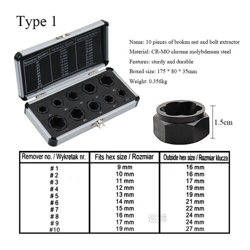 New 2020 Drill Bits Nut Remover Damaged Bolt Nut Screw Remov