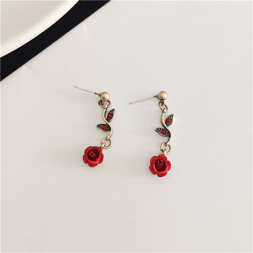 小众高货Luxurious Design Rose Flower Necklace Bracelet Earri