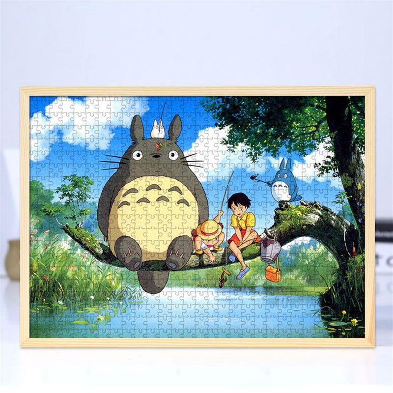 ID3L1000片拼图框架裱框相v框挂墙50*75装裱画框定 制500块木条自