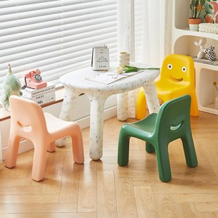 幼儿园儿童小椅子可爱卡通板凳家用小孩桌椅套装宝宝靠背塑料矮凳