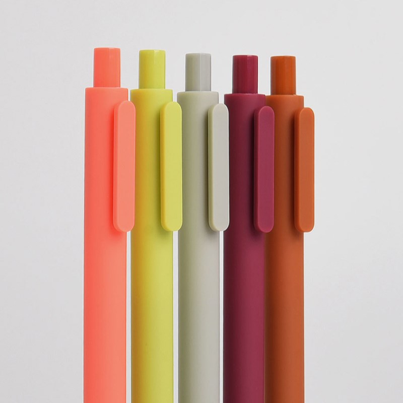 5 pcs/lot Macaron Color Gel Pens Black Colored Ink Ballpoin