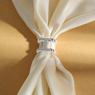 50cm扣迷你打结小丝巾简约丝巾扣衬衫飘带环扣围巾小号隐新款