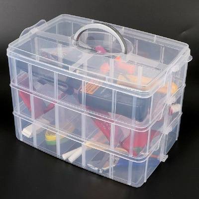 网红Plastic Box 30 Compartments Clear Storage Box 3 Layers