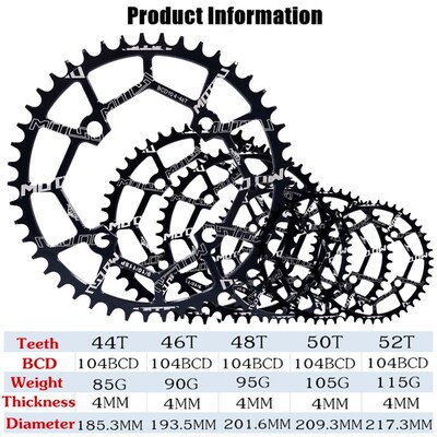 Bicycle 104BCD Crank Oval Round 30T 32T 34T 36T 38T 40T 42T