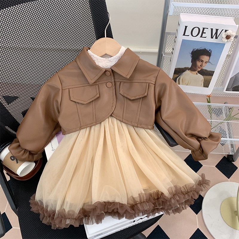 现货女童春装连衣裙2024新款洋气儿童H公主裙周岁宝宝礼服小童套