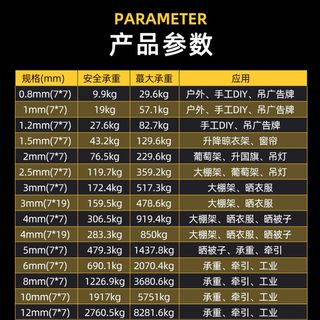 304不锈钢钢丝绳细晾衣绳架包塑钢丝绳1 1.2 1.5 2.5 3 4 6 10mm