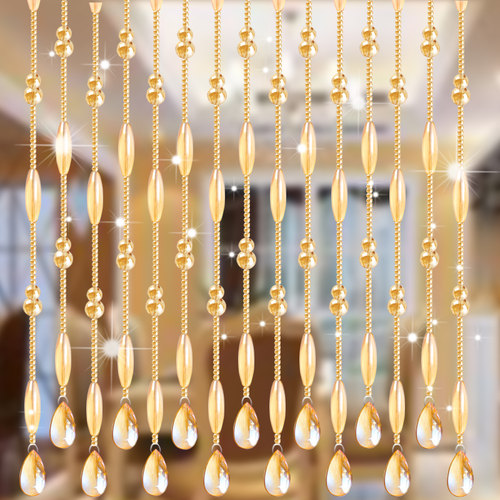 水晶葫芦珠帘橄榄卧室门帘隔断玄关过道网红免打孔客厅阳台挂帘子