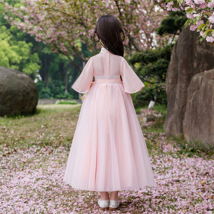 女童汉服古装儿童中国风小女w孩长袖连衣裙唐装公主裙民族服装儿