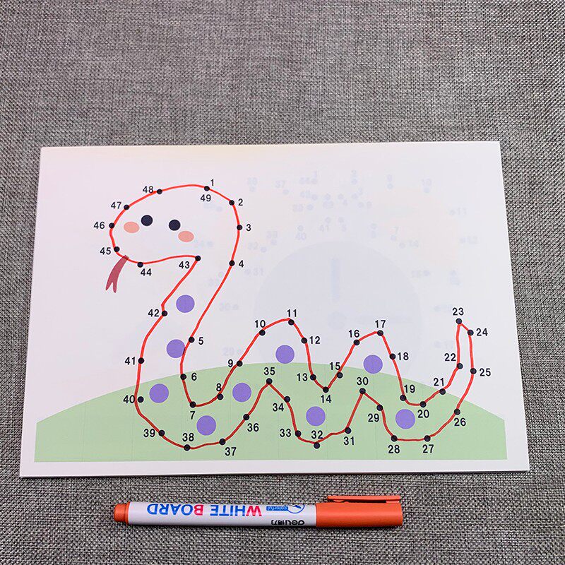 精细动作专注力训练 数字点连线游戏  连k点成画 宝宝连线3-6岁