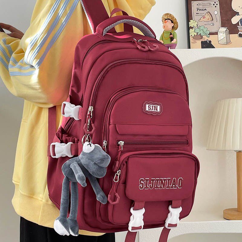 高颜值书包小众大容量双肩包女生大学生韩系可爱简约包包百搭背包