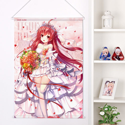 约会大作战花嫁狂三琴里十t香动漫定制挂画卷轴客厅壁画海报遮光