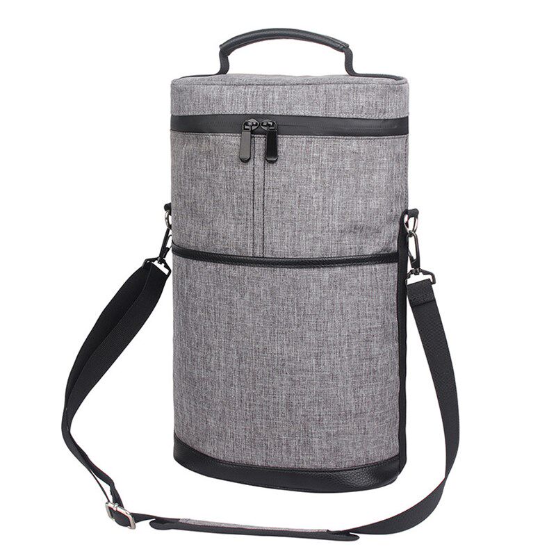 户外牛津布手提圆桶冰包香槟葡萄酒包M野餐包时尚红酒保温包