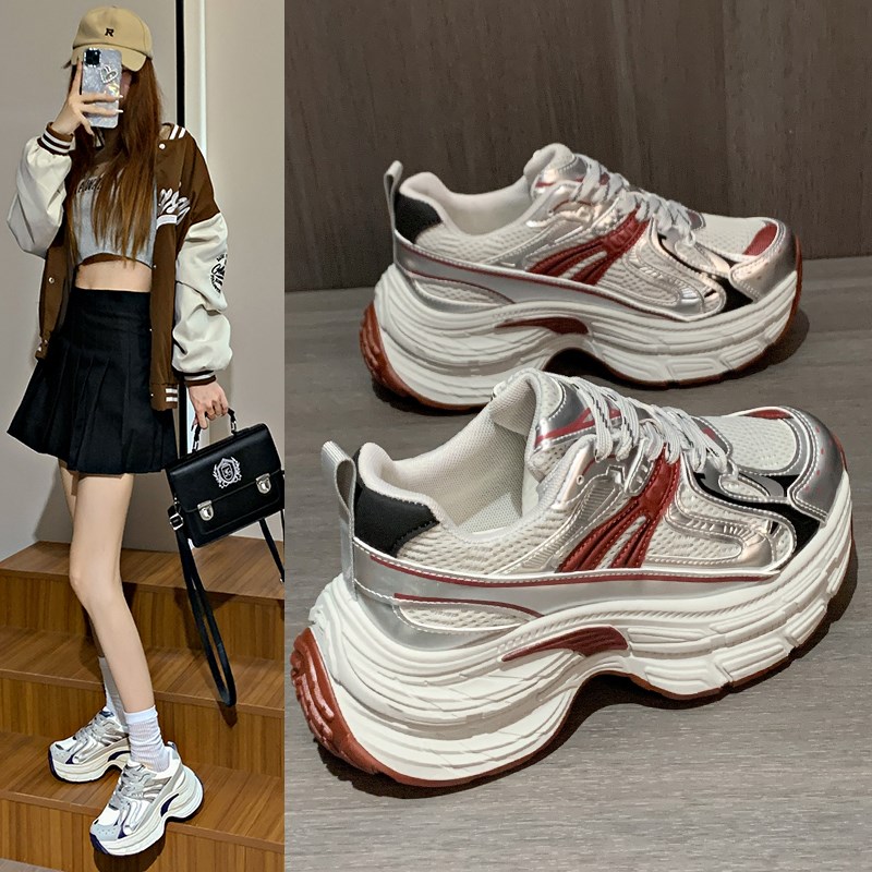 2025夏秋新款时尚厚底增高款老爹鞋休闲运动鞋韩版网红百搭女鞋