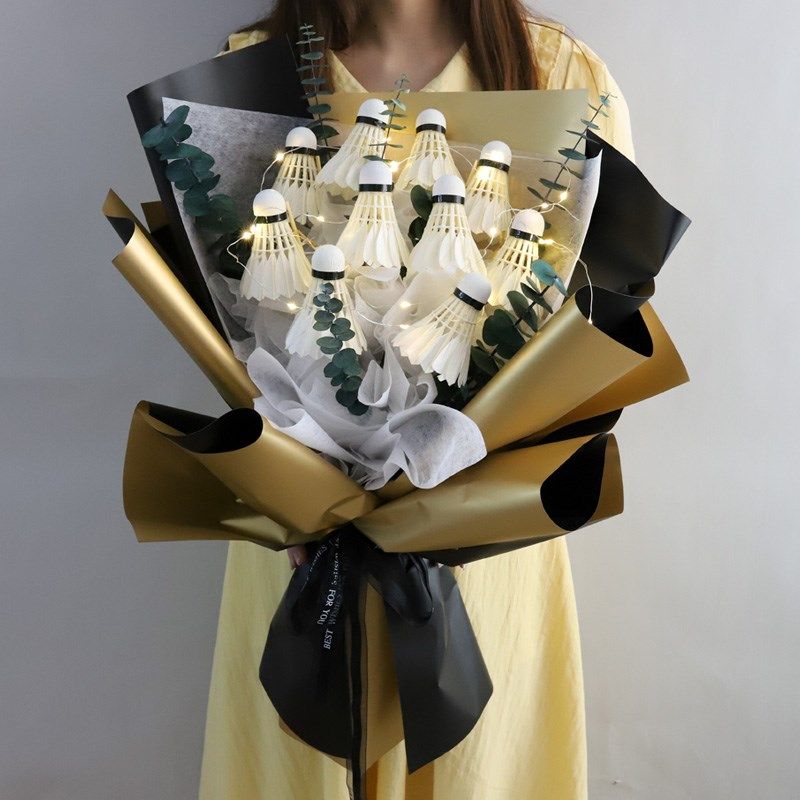 网红diy手工生日礼物羽毛球花束手捧花包装纸材料包套装男友闺蜜,鲜花速递/花卉仿真/绿植园艺,花艺包装纸,淘宝优惠券,粉丝福利购,淘宝优惠卷