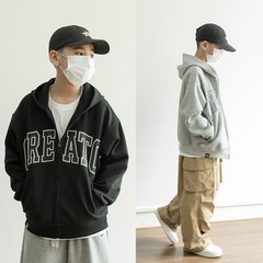 男童外套秋冬款2024新款字母连帽衫亲子装大童宽松运动卫衣开衫潮
