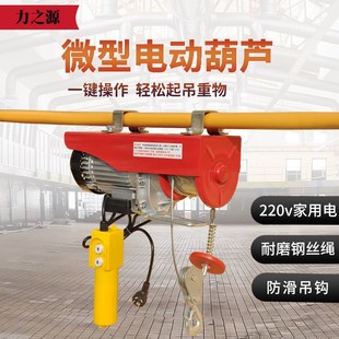 修起重机 微型电动葫芦220V小吊机家用0.5t1吨提升机卷扬机建筑装
