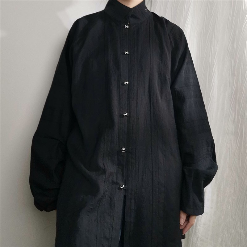 夏酒#澜风伏雨 眀制立领对襟窄袖短衫男汉服日常条纹时尚衬衫夏秋