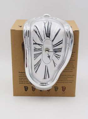 创意时钟扭曲装饰挂钟融化钟表桌面的达利艺术复古静音摆件现代钟