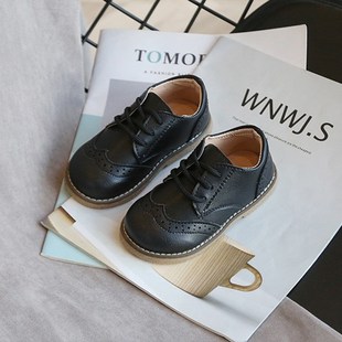 男宝宝皮鞋春秋款英伦风绅士豆豆鞋软底小童时尚平底鞋演出鞋新潮