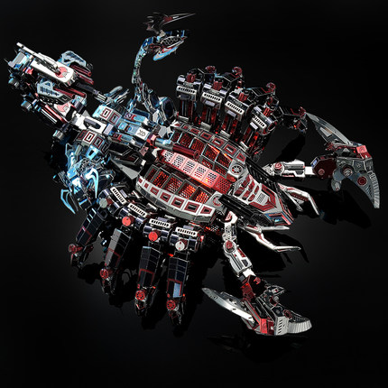 3D立体拼图金属拼装模型红魔战蝎成年玩具金属机械高V难度DIY手工