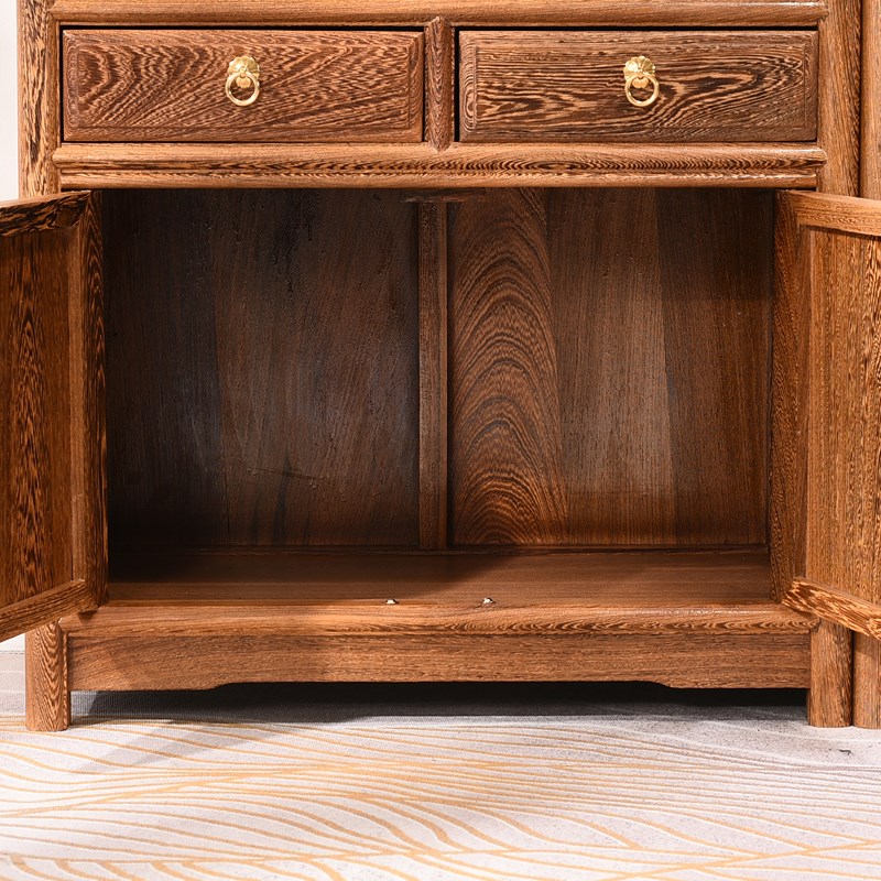 9C鸡翅木小书架落地红木矮书x柜原木新中式实木置物架多层办公室