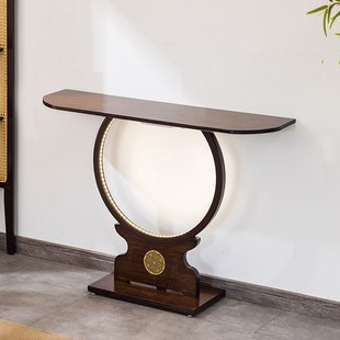 入户玄关桌子新中式实木玄关端景台置物架门厅靠墙极窄条案长条几