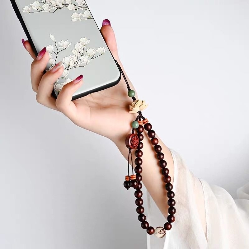 小叶紫檀手机挂件古风吊坠女款手机挂绳手腕绳防丢绳挂脖结实耐用,3C数码配件,手机挂件/手机链,淘宝优惠券,粉丝福利购,淘宝优惠卷