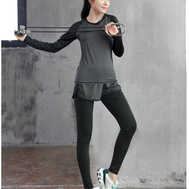 加肥加大码2f00斤秋冬胖mm健身锻炼瑜伽服女宽松运动跑步速干套装