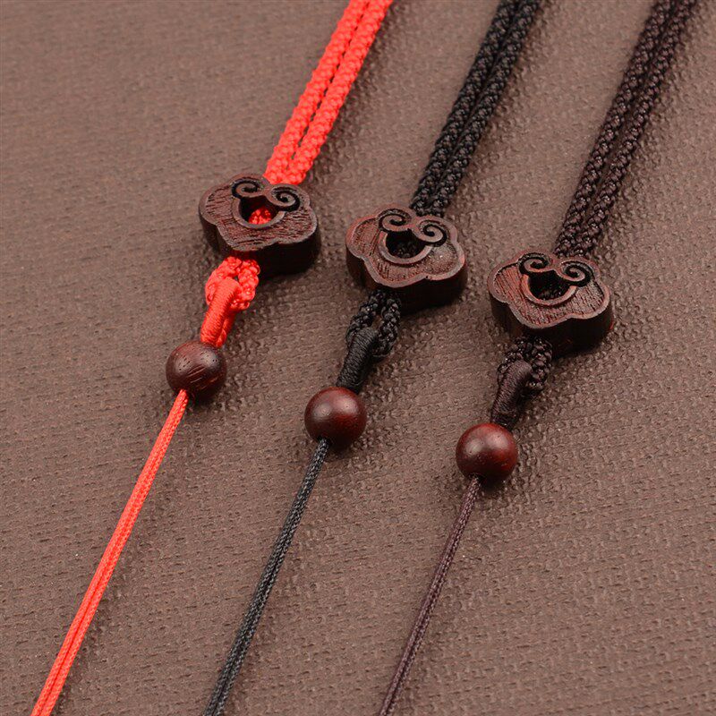 细款檀木手工编织项链绳挂件绳吊坠绳调节玉佩玉坠挂绳男挂坠绳子