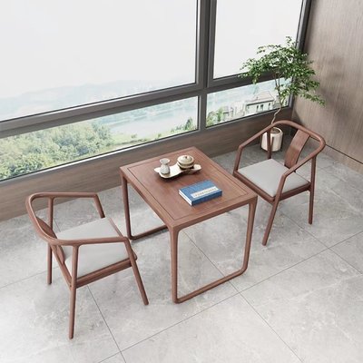 新中式阳台茶桌椅组合功夫茶室桌子 家用实木泡茶简约小户型茶台