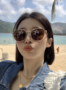 2022新款韩版网红眼镜女圆脸显瘦素颜墨镜夏季时尚偏光太阳镜女潮