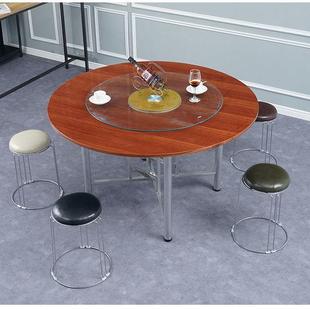 新款家用餐桌实木大圆桌吃饭桌子8人10人12人折叠圆桌面酒店饭店