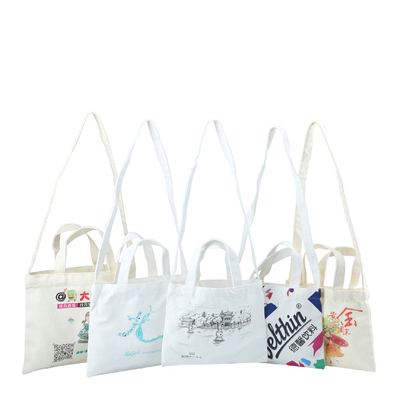 斜挎帆布包定制单肩休闲白色大小号学生儿童背包男女大容量帆布包