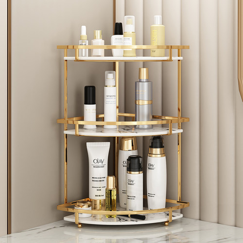 卫生间置物架浴室化妆品桌面台面洗漱台架子洗手间三角轻奢收纳架